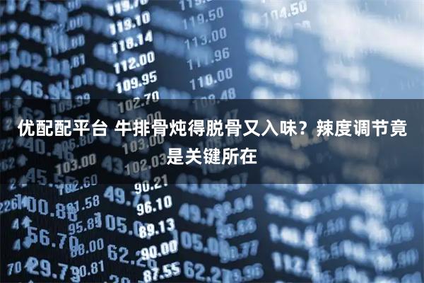 优配配平台 牛排骨炖得脱骨又入味?辣度调节竟是关键所在